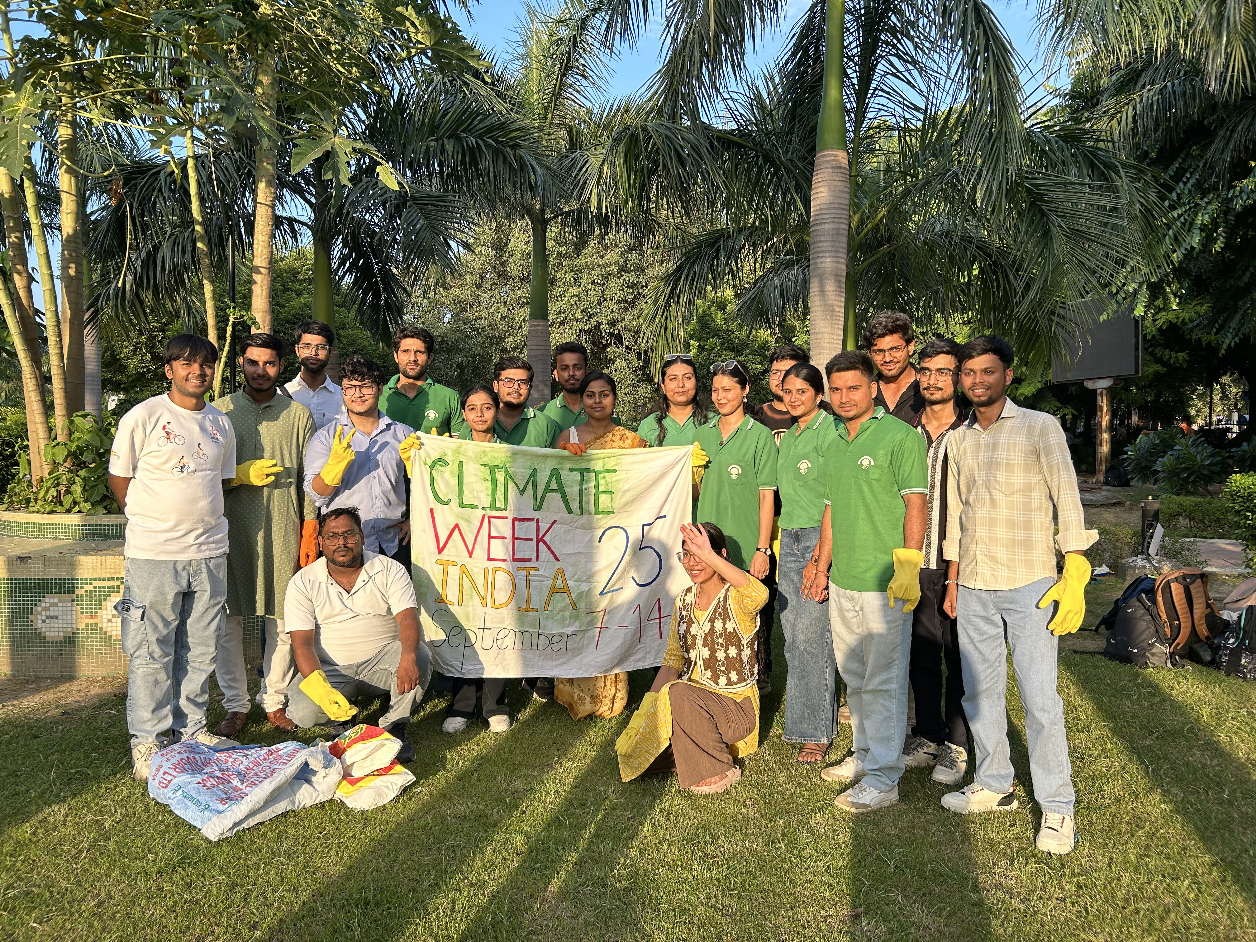 C-Cube volunteers gathered outdoors during Climate Week India